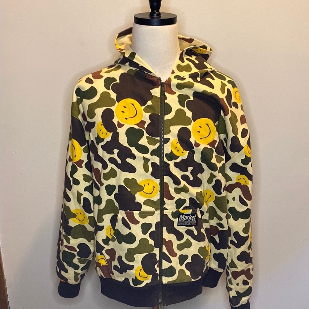 Market x SMILEY Camo Twill Zip Hoodie (sx XL)